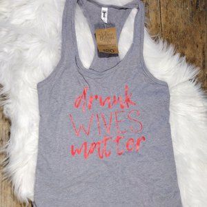 NWT Funny Drinking Racerback Tank Top Size Medium